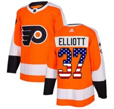 Pánské Dres Philadelphia Flyers Brian Elliott 37 USA Flag Fashion Oranžová Authentic