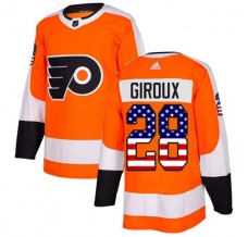 Pánské Dres Philadelphia Flyers Claude Giroux 28 USA Flag Fashion Oranžová Authentic