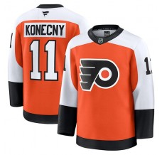 Pánské Dres Philadelphia Flyers Travis Konecny 11 Spálená Oranžová Premium Domácí