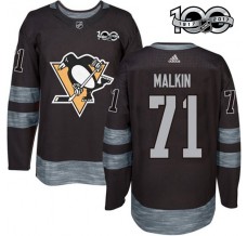 Pánské Dres Pittsburgh Penguins Evgeni Malkin 71 1917-2017 100th Anniversary Patch Černá Authentic