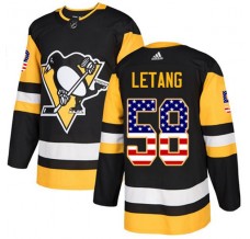 Pánské Dres Pittsburgh Penguins Kris Letang 58 USA Flag Fashion Černá Authentic