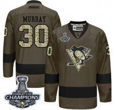 Pánské Dres Pittsburgh Penguins Matt Murray 30 2017 Stanley Cup Champions Patch Maskáčová Zelená Authentic