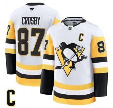 Pánské Dres Pittsburgh Penguins Sidney Crosby 87 Captain Patch Bílá Premium Venkovní