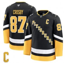 Pánské Dres Pittsburgh Penguins Sidney Crosby 87 Captain Patch Černá Premium Alternativní