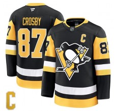 Pánské Dres Pittsburgh Penguins Sidney Crosby 87 Captain Patch Černá Premium Domácí