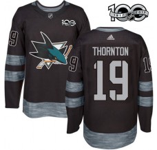 Pánské Dres San Jose Sharks Joe Thornton 19 1917-2017 100th Anniversary Patch Černá Authentic