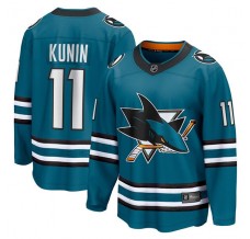 Pánské Dres San Jose Sharks Luke Kunin 11 Tyrkysová Breakaway Domácí