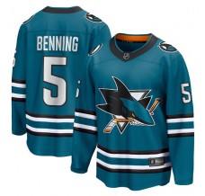 Pánské Dres San Jose Sharks Matt Benning 5 Tyrkysová Breakaway Domácí