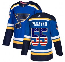 Pánské Dres St. Louis Blues Colton Parayko 55 USA Flag Fashion Modrá Authentic