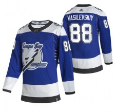 Pánské Dres Tampa Bay Lightning Andrei Vasilevskiy 88 2020-21 Reverse Retro Modrá Authentic