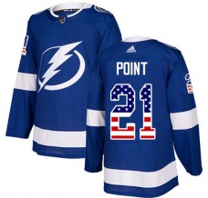 Pánské Dres Tampa Bay Lightning Brayden Point 21 USA Flag Fashion Modrá Authentic