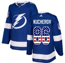 Pánské Dres Tampa Bay Lightning Nikita Kucherov 86 USA Flag Fashion Modrá Authentic