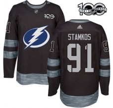 Pánské Dres Tampa Bay Lightning Steven Stamkos 91 1917-2017 100th Anniversary Patch Černá Authentic