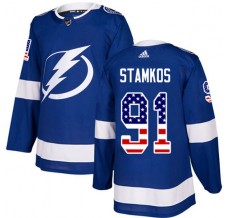Pánské Dres Tampa Bay Lightning Steven Stamkos 91 USA Flag Fashion Modrá Authentic