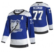 Pánské Dres Tampa Bay Lightning Victor Hedman 77 2020-21 Reverse Retro Modrá Authentic