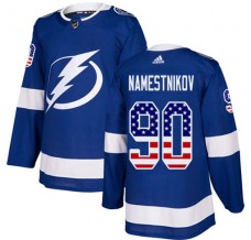 Pánské Dres Tampa Bay Lightning Vladislav Namestnikov 90 USA Flag Fashion Modrá Authentic