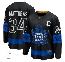 Pánské Dres Toronto Maple Leafs Auston Matthews 34 Captain Patch Černá Premier Breakaway Alternativní