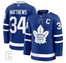 Pánské Dres Toronto Maple Leafs Auston Matthews 34 Captain Patch Modrá Premium Domácí