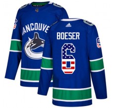 Pánské Dres Vancouver Canucks Brock Boeser 6 USA Flag Fashion Modrá Authentic