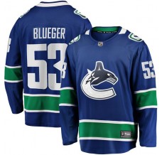 Pánské Dres Vancouver Canucks Teddy Blueger 53 Modrá Breakaway Domácí