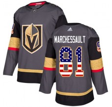 Pánské Dres Vegas Golden Knights Jonathan Marchessault 81 USA Flag Fashion Šedá Authentic