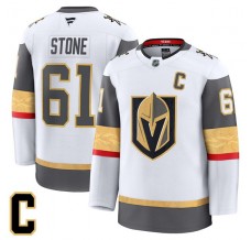 Pánské Dres Vegas Golden Knights Mark Stone 61 Captain Patch Bílá Premium Venkovní