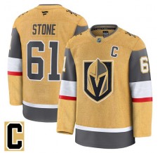 Pánské Dres Vegas Golden Knights Mark Stone 61 Captain Patch Zlatá Premium Domácí