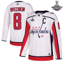 Pánské Dres Washington Capitals Alexander Ovechkin 8 2018 Stanley Cup Champions Captain Patches Bílá Authentic