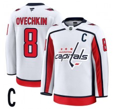 Pánské Dres Washington Capitals Alexander Ovechkin 8 Captain Patch Bílá Premium Venkovní