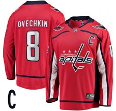 Pánské Dres Washington Capitals Alexander Ovechkin 8 Captain Patch Červená Breakaway Domácí