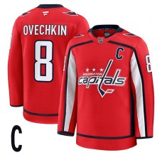 Pánské Dres Washington Capitals Alexander Ovechkin 8 Captain Patch Červená Premium Domácí