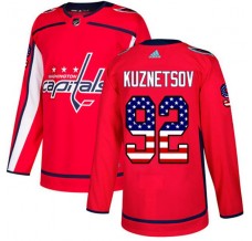 Pánské Dres Washington Capitals Evgeny Kuznetsov 92 USA Flag Fashion Červená Authentic