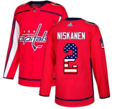 Pánské Dres Washington Capitals Matt Niskanen 2 USA Flag Fashion Červená Authentic