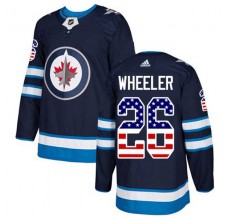 Pánské Dres Winnipeg Jets Blake Wheeler 26 USA Flag Fashion Námořnická Modrá Authentic