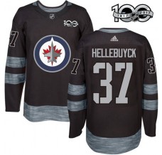 Pánské Dres Winnipeg Jets Connor Hellebuyck 37 1917-2017 100th Anniversary Patch Černá Authentic