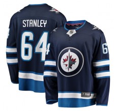 Pánské Dres Winnipeg Jets Logan Stanley 64 Námořnická Modrá Premier Breakaway Domácí