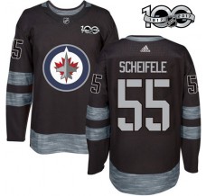Pánské Dres Winnipeg Jets Mark Scheifele 55 1917-2017 100th Anniversary Patch Černá Authentic