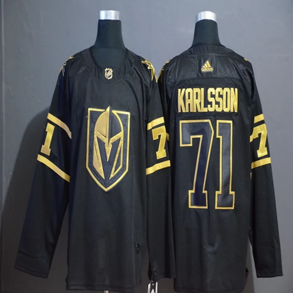 Pánské Dresy Vegas Golden Knights William Karlsson 71 2018-19 Černá Zlatá Authentic